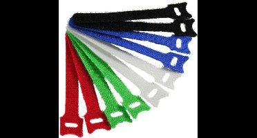 Klittenband kabelbinders 330 x 12mm / diverse kleuren (10 stuks)