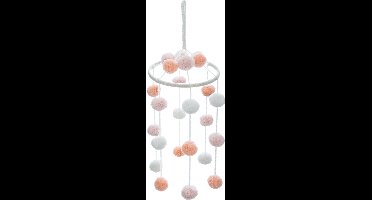 Atmosphera Slingerdecoratie voor kinderen - Pompons - Roze/Wit