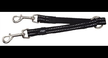 Rogz For Dogs Snake Hondenriem Splitter - 16 mm x 23 cm - Zwart