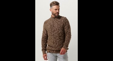 Cast Iron Mock Neck Cotton Soft Boucle Turtle Truien & Vesten Heren - Sweater - Hoodie - Vest- Bruin - Maat XXL
