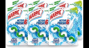 6 x Harpic Active Fresh - Toiletblok - Limoen - Met Bleek - 1 Blok - Voordeelverpakking - 6 stuks
