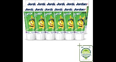 12 x Jordan - Junior - Tandpasta - 6-12 jaar - 50 ml - Grootverpakking - Tandpasta Voor Kinderen - Tandpasta 6-12 Jaar - Fluoride 1450 Ppm - Tandpasta Voor Wisselgebit - Gezond Gebit
