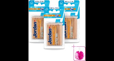 3 x Jordan - Dental Sticks - Extra dunne tandenstokers - 105 Stokers - Bulkverpakking - Tandenstoker - Tanden reinigen