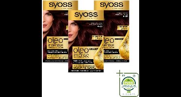 3 x SYOSS - Oleo Intense 4-23 - Haarverf - Permanente Haarkleuring - Bordeaux Rood - Langdurige Kleur - Grootverpakking - Haarkleur - Bordeauxrood - Permanent Haarkleuren - Haarverzorging - Haarverf Zonder Ammoniak