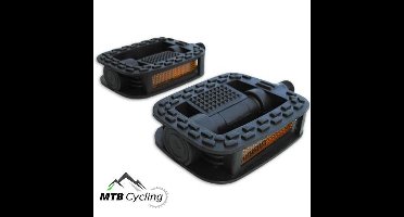 Fiets pedalen - Anti slip - Trappers voor fiets met reflector - 14.2mm schroefdraad - 9/16 Inch -Zwart