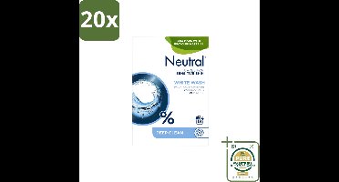 20 x Neutral – Waspoeder – Wit Parfumvrij – 18 wasbeurten - Wasstrips - Waspoeder - Waspoeder Wit - Waspoeder Parfumvrij - Waspoeder Voor Gevoelige Huid - Waspoeder Zonder Parfum