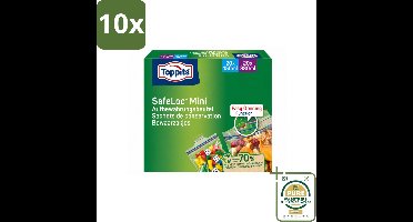 10 x Toppits – Safeloc Mini Zip-Zakjes – 40 Zakjes - Wasstrips - Mini Zakjes - Lekvrij - Herbruikbaar - Herbruikbare Zakjes - Droge Opslag