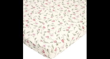 Meyco Flower Hoeslaken - 50 x 90 cm - Jersey - Roze
