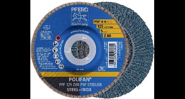 PFERD TOOLS 67668125 PFF 125 Z 80 PSF STEELOX Lamellenschijf Diameter 125 mm Boordiameter 22.23 mm Korrelgrootte (num)