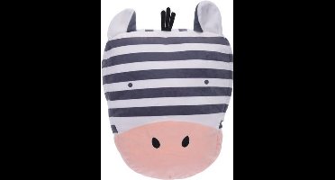 Tender Toys Knuffelkussen Zebra 39 X25 Cm Wit/zwart/roze