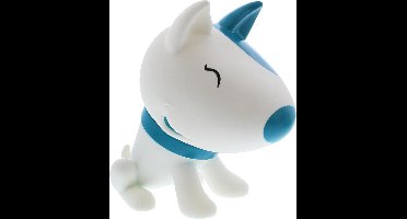 Spaarpot Hondje Pitty - Blauw (Cyaan) - 17cm hoog - Geboorte - Doop - Communie - Uitdeelgeschenkje
