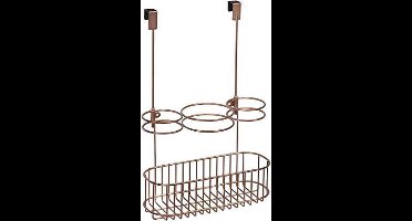 mDesign Kasthanger Styling Tool Organizer voor badkamer rose goud opbergmand