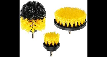 3x mat borstels - voor op de boormachine - 5/ 8/ 10 cm
