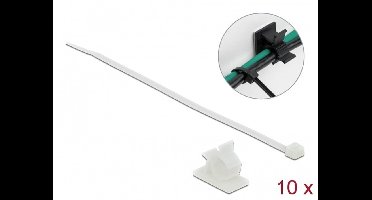 Tie-wraps met kabelklemmen | 300 x 4,8mm | transparant | 10 stuks
