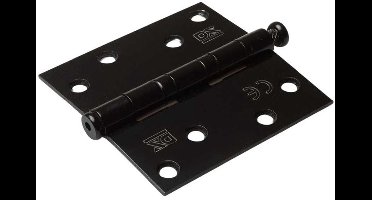 Kogellagerscharnier - Rechte hoeken - 89x89mm - RVS pen - RVS Geborsteld Zwart
