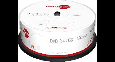 Primeon 2761205 DVD-R disc 4.7 GB 25 stuk(s) Spindel Bedrukbaar