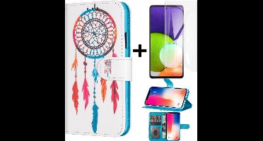 A15 hoesje/ Print Book Case Geschikt voor Samsung Galaxy A15 5g/4g - Telefoonhoesje-portemonnee hoesje kaarthouder -magneetflipje + Gratis screenprotector (1)