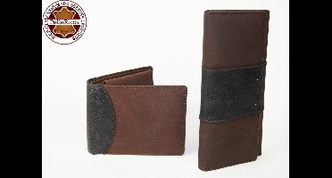 Heren en Dames beurs / portemonnee '' grey brown '' zeer uitgebreid. Comby deal - Voordeel deal.