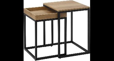 Hoppa! Bijzettafels - Lichtbruin - Hout