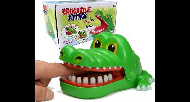 Crocodile attack- Bijtende Krokodil - Krokodillen Tandenspel - Actiespel - Gezelschap Spel - Groene Krokodil - Kleine Versie