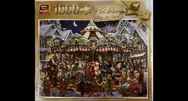 King puzzel 1000 stukjes - Christmas Merry Go Round 1000 stukjes - Karton - 68 x 49 cm