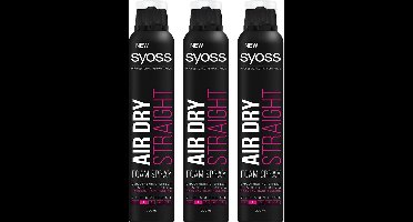 Syoss - Haarmousse - Air Dry Straight - Stijlen zonder stylingsapparaat - Syoss Professionel - Voordeelverpakking - 3 x 200 ml - Schuimspray - Haarschuim - Haar mousse