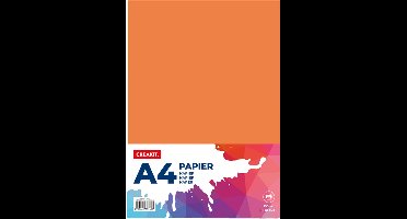 CREAKIT. Papier A4 – 100 Vellen – Knutselen voor Kinderen en Volwassenen – Tekenpapier voor Kinderen – 110 grams – Knutselpapier – Gekleurd Papier – Oranje