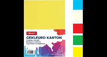 CREAKIT. Gekleurd karton – 5 kleuren – A5 Formaat – 100 Vellen – Acid Free Papier – 21 x 29.7 cm - 150 grams