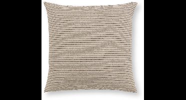 vtwonen Sierkussen - Gestreept - Kussen voor de Woonkamer - Beige - 50x50cm