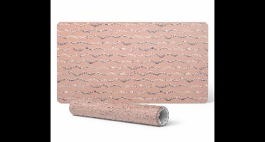Moderne bureauonderlegger voor thuiswerken, golvende pastelkleurige lijnen, 90x45 cm