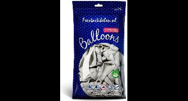 Metallic ballonnen 1e klas zilverkleurig 100 stuks