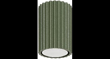 Sollux Lighting Plafondlamp Karbon - GU10 - olijfgroen - aluminium - 10x6.5x6.5cm