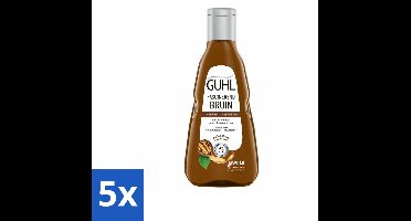 5 x Guhl - Shampoo - Colorshine Bruin - 250 ml - Bruin Haar Shampoo - Kleurverdieping Haar - Glans Haar - Gekleurd Haar Verzorgen - Kukui-nootolie Shampoo