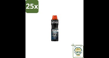 25 x L'Oréal Men Expert Deodorant Spray Carbon Protect 150 ml - Grootverpakking - Deodorant Spray - Anti-geur - Anti-vocht - Anti-bacterie - Vlekken Op Kleding