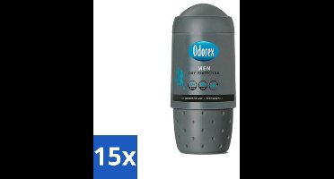 15 x Odorex Deodorant Roller For Men Dry Protection 50 ml - Mannelijke Deodorant - Anti-transpiratie - Zweetbescherming - Alcoholvrije Deodorant - Droge Oksels