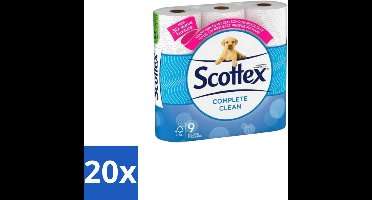 20 x Page Scottex – Toiletpapier – Complete Clean 2-laags – 9 rollen - Toiletpapier - Schone Reiniging - 3D Wave™ - Extra Zacht - 2-laags