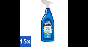 15 x Blue Wonder Allesreiniger Spray 750 ml - Allesreiniger - Reinigingsmiddel - Vuil Verwijderen - Vet Verwijderen - Vlekken Verwijderen