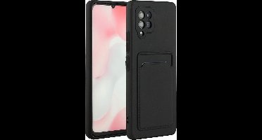 Hoesje Geschikt Voor Samsung Galaxy A32 Hoesje met pasjeshouder Zwart - Hoesje Geschikt Voor Samsung Galaxy A32 5G hoesje Soft silicone colour case met kaarthouder