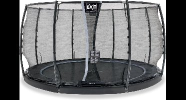 EXIT Dynamic Trampoline ø427cm - met Veiligheidsnet - Groundlevel - Flatground Trampoline - Rond - Voor Kinderen - Zwart
