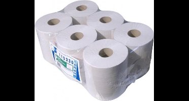 Poetspapier Euro naturel wit midirollen - 300 meter x 20cm (6 stuks)