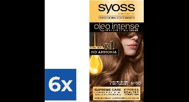 Syoss Oleo Intense - Haarverf - 6-80 - Caramelblond - 115ml x 6