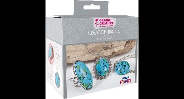 GRAINES CREATIVES - Sieraden maken set turquoise stenen 12,5 x 13 cm La Divine