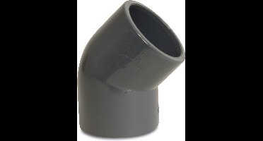 Mega Knie 45° PVC-U 25 mm lijmmof 16bar grijs