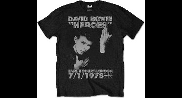 David Bowie - Heroes Earls Court Heren Tshirt - M - Zwart