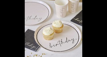 Ginger Ray - Ginger Ray - Borden champagne noir Happy Birthday