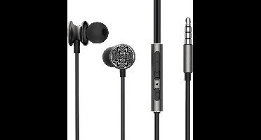 Joyroom - In Ear Oordopjes - Oortjes met draad en microfoon - 120cm 3,5mm Audiokabel - Zwart