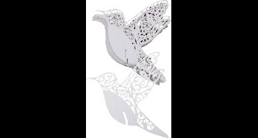 50x tafelplaatsingskaarten voor glas, vogel - wit