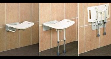 Adhome Douchezit met handvatten Voor muurbevestiging - Zonder steunpoot