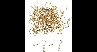 Oorbelhaaken, L: 18 mm, verguld, 100 stuk/ 1 doos