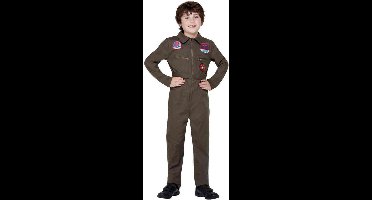 Smiffys - Top Gun Kinder Kostuum - Kids tm 4 jaar - Bruin